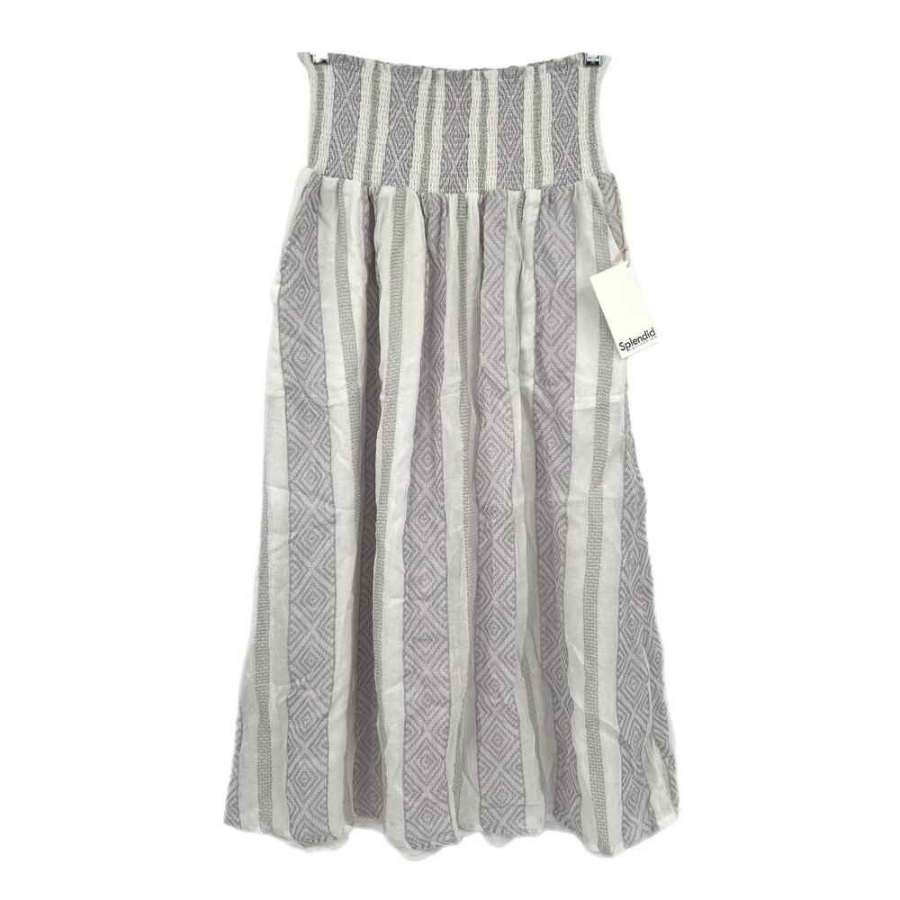 Splendid White/Purple Striped Midi Skirt | New With Tags